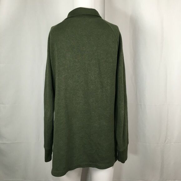 J. Crew Sweater Womens Sz XS Green Knit Buttoned Turtleneck Pullover Tunic‎ - Picture 4 of 8
